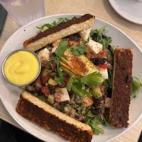 Ensalada azteca with spicy tempeh added   at Native Foods in Palm Springs