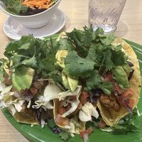 Tacos with a side salad  at Native Foods in Palm Springs
