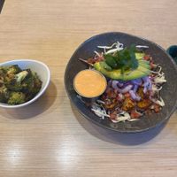 Baja Tacos (Salad Style) Lemongrass Broccoli 🥦   at Native Foods in Palm Springs