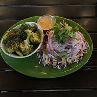Baja Tacos (no tortillas) + Lemongrass Broccoli   at Native Foods in Palm Springs