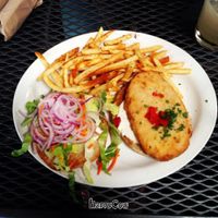 faux chicken burger at Native Foods in Palm Springs