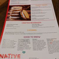 Menu at Native Foods in Palm Springs