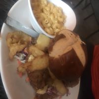 Brisket burger with Mac n cheese at Native Foods in Palm Springs