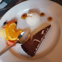 Chocolate and orange tart at The Arisaig Hotel in Arisaig