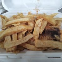 Vegan haggis supper. at The Kent Fish & Chip Shop in Glasgow