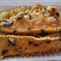 Tofish and chips at The Kent Fish & Chip Shop in Glasgow