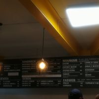 Menu board at Hasbi in San Andres