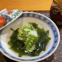 Onion, asparagus, and seaweed. at Zicon in Hiroshima