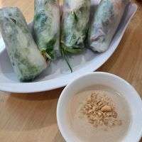 Summer rolls with peanut sauce at Loving Vegan in Da Nang