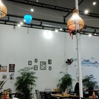 The place with Vietnamese lamps at Loving Vegan in Da Nang