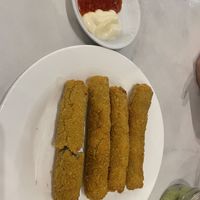 Mozarella sticks and dipping sauces   at Loving Vegan in Da Nang