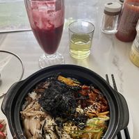 Bibimbap. Beetroot and carrot juice. Deeeeeeelicious!  at Loving Vegan in Da Nang
