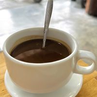 Hot milk coffee (30.000 VND)  at Loving Vegan in Da Nang