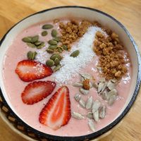 Strawberry smoothie bowl (50.000 VND)  at Loving Vegan in Da Nang