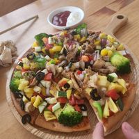 Veggie pizza :( at Loving Vegan in Da Nang