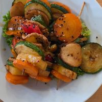 Yum..veggie kebab at Loving Vegan in Da Nang