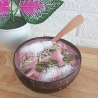 Strawberry Ice cream dessert at Loving Vegan in Da Nang