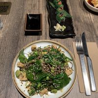 Soba salad and vegan sushi  at Leen's in Dubai