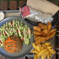 Riz Chaufa and crispy queen wrap at EnVie Vegan in Geneva