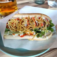Hot dog at EnVie Vegan in Geneva