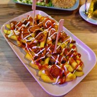 Salchipapas at EnVie Vegan in Geneva