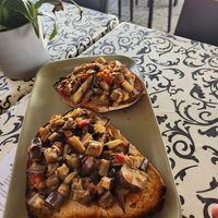 Eggplant bruschetta at La Bella Vita in Porto Covo