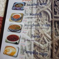 Menu at Mirza Boshi in Khiva