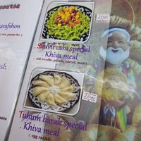 Menu at Mirza Boshi in Khiva