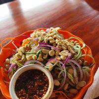 Pad Thai salad (vegan) at Cafe Escondido in Roatan