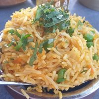 Pea pulao at Sargun Indian Tandoori in Bendigo