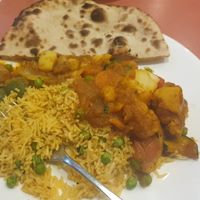 Mixed veg curry, mushroom masala, pea pulao at Sargun Indian Tandoori in Bendigo