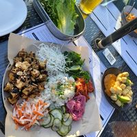 Tofu wraps and fired tofu on the side at BLAKE in Canmore