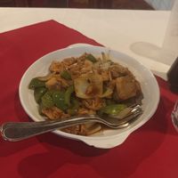 Fried Tofu with Vegetables in Black Bean Sauce at Lung Fung in Panama City