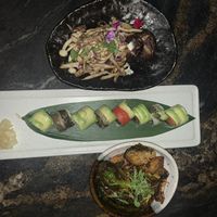 Mushrooms were just plain but the Brussels sprouts were amazing and the vegan sushi was good  at Salvaje in Panama City