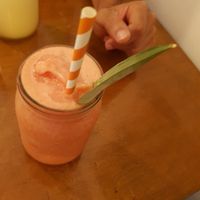 Strawberry lemonade at Green Bar in Panama City