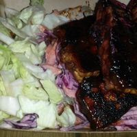 Louisiana bbq tempeh 'ribs' and slaw at Soul Shack Vegan Grill in Newcastle Upon Tyne