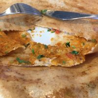 Inside of Pav Bhaji dosa.  at Dosa Plaza in Perth