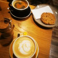 Cute cappuccino for my bf but not available in vegan at 9BAR in Budapest