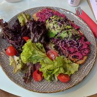 Avocado-beetroot toast at Super Donkey in Belgrade