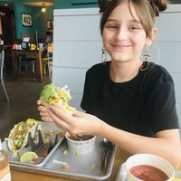 My kid loves the tofu tacos   at Tacos 4 Life in Jackson