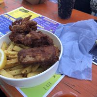 Banana blossom fish n chips  at The Palm in Sunderland