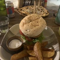 Vegan burger and pizza ❤️  at Bong Bonlai at YK Art House in Phnom Penh