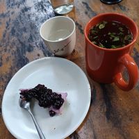 Cheesecake "creme brulé" and tea at Bong Bonlai at YK Art House in Phnom Penh