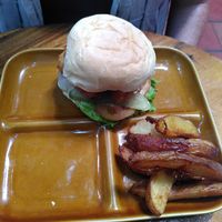 "Chicken" burger at Bong Bonlai at YK Art House in Phnom Penh