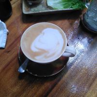 Spice latte with cashew milk at Bong Bonlai at YK Art House in Phnom Penh