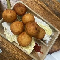 Vegan cheese balls  at Bong Bonlai at YK Art House in Phnom Penh