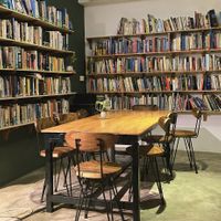 Inside library at Bong Bonlai at YK Art House in Phnom Penh