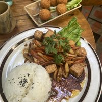 Khmer-style ginger tofu  at Bong Bonlai at YK Art House in Phnom Penh