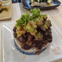 Avocado and beans on an English muffin at Bong Bonlai at YK Art House in Phnom Penh