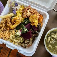 They had vegan kallaloo that day and I was psyched!  at Vegetarian Creation Inc in St Croix